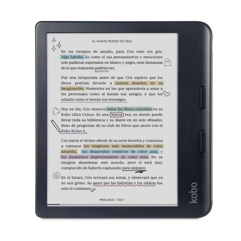 LECTOR E READER KOBO LIBRA COLOUR NEGRO CON FUNDA CLEAR CASE TRANSPARENTE - 4