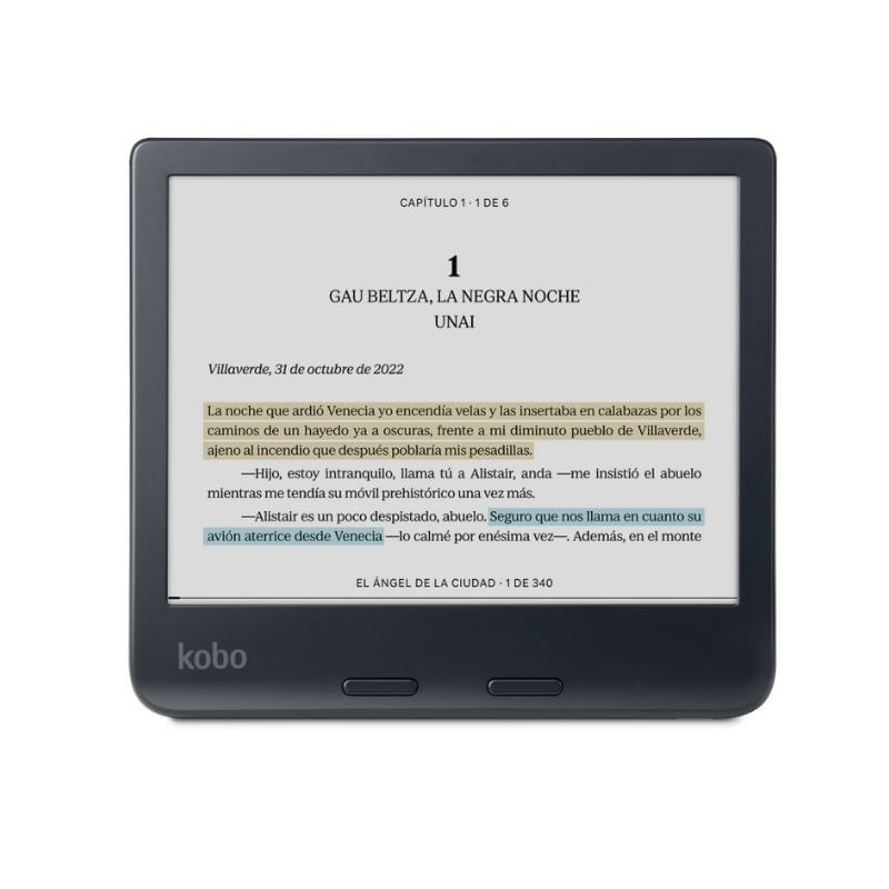 LECTOR E READER KOBO LIBRA COLOUR NEGRO CON FUNDA CLEAR CASE TRANSPARENTE - 5