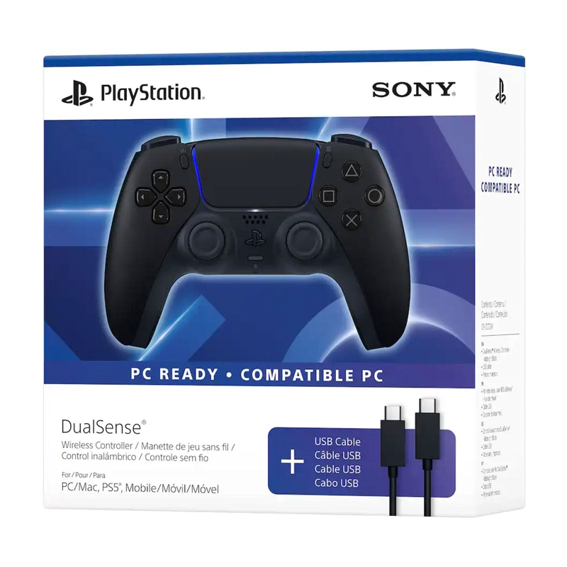 CONTROL INALAMBRICO PS5 DUALSENSE MIDNIGHT NEGRO + CABLE USB PARA PC - 1