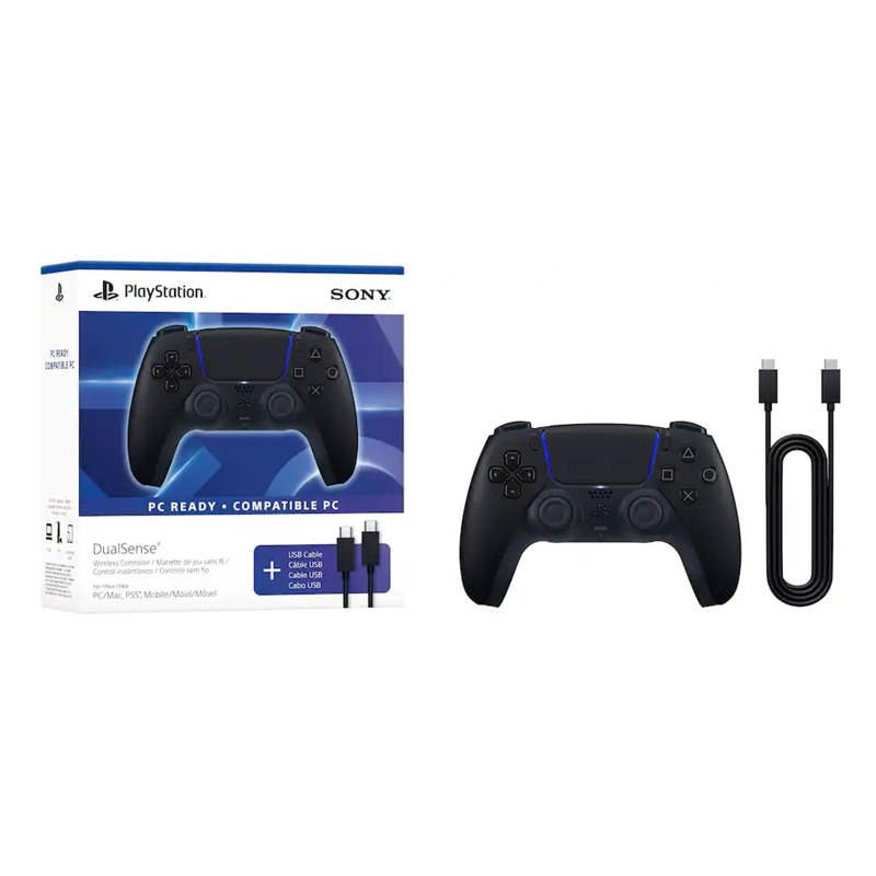 CONTROL INALAMBRICO PS5 DUALSENSE MIDNIGHT NEGRO + CABLE USB PARA PC - 2