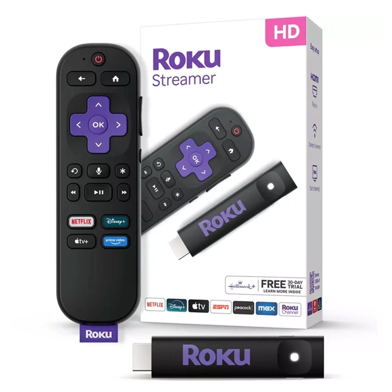 ROKU STREAMER HD 2025 1080P CONTROL POR VOZ NETFLIX DISNEY+ HDMI - NEGRO - 2