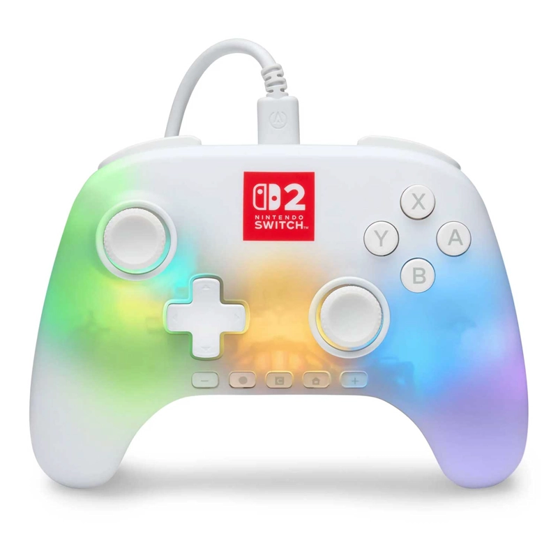 CONTROL CON CABLE POWERA ADVANTAGE LUMECTRA PARA NINTENDO SWITCH 2 BLANCO - 4