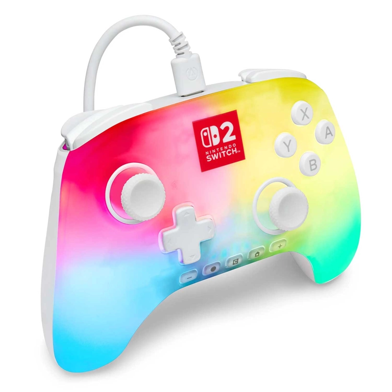 CONTROL CON CABLE POWERA ADVANTAGE LUMECTRA PARA NINTENDO SWITCH 2 BLANCO - 5