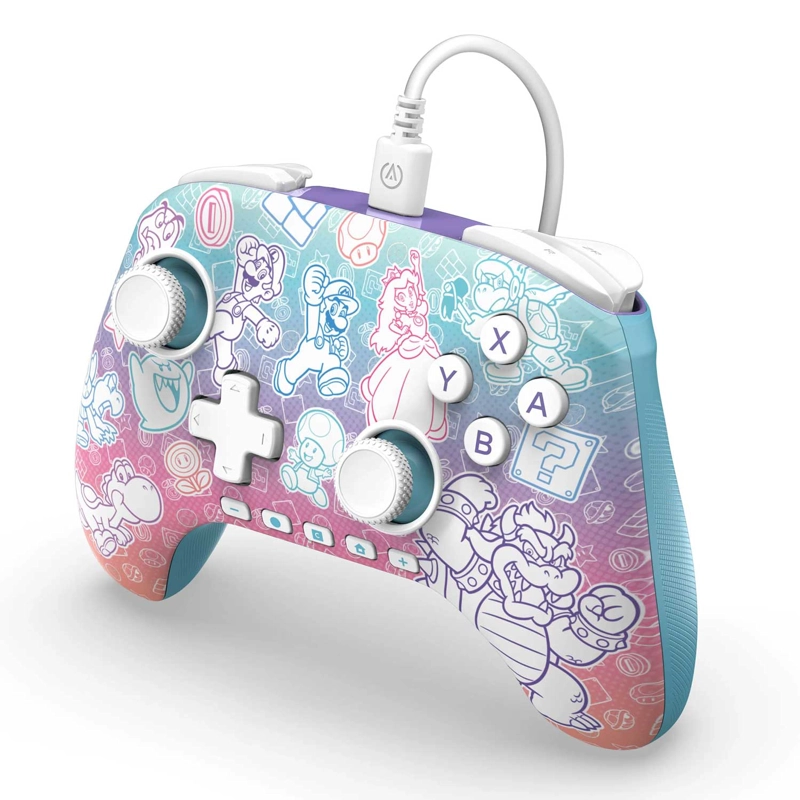 CONTROL CON CABLE POWERA ADVANTAGE SUPER MARIO BROS. REINO CHAMPIÑON NINTENDO SWITCH 2 - 2