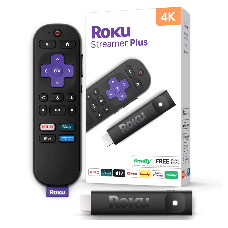 ROKU STREAMER PLUS 4K HDR CONTROL POR VOZ STREAMING WIFI NEGRO - 1