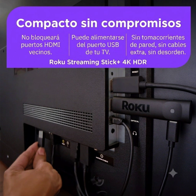 ROKU STREAMER PLUS 4K HDR CONTROL POR VOZ STREAMING WIFI NEGRO - 9