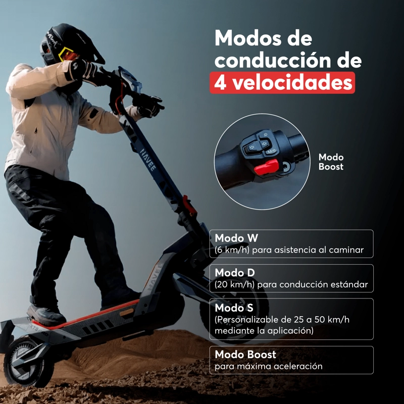 SCOOTER ELECTRICO NAVEE XT5 PRO PLEGABLE AUTONOMIA 75KM MAX 50KM/H 2200W SUPENSION DOBLE - 2