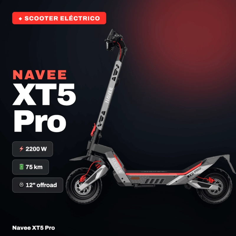 SCOOTER ELECTRICO NAVEE XT5 PRO PLEGABLE AUTONOMIA 75KM MAX 50KM/H 2200W SUPENSION DOBLE - 8