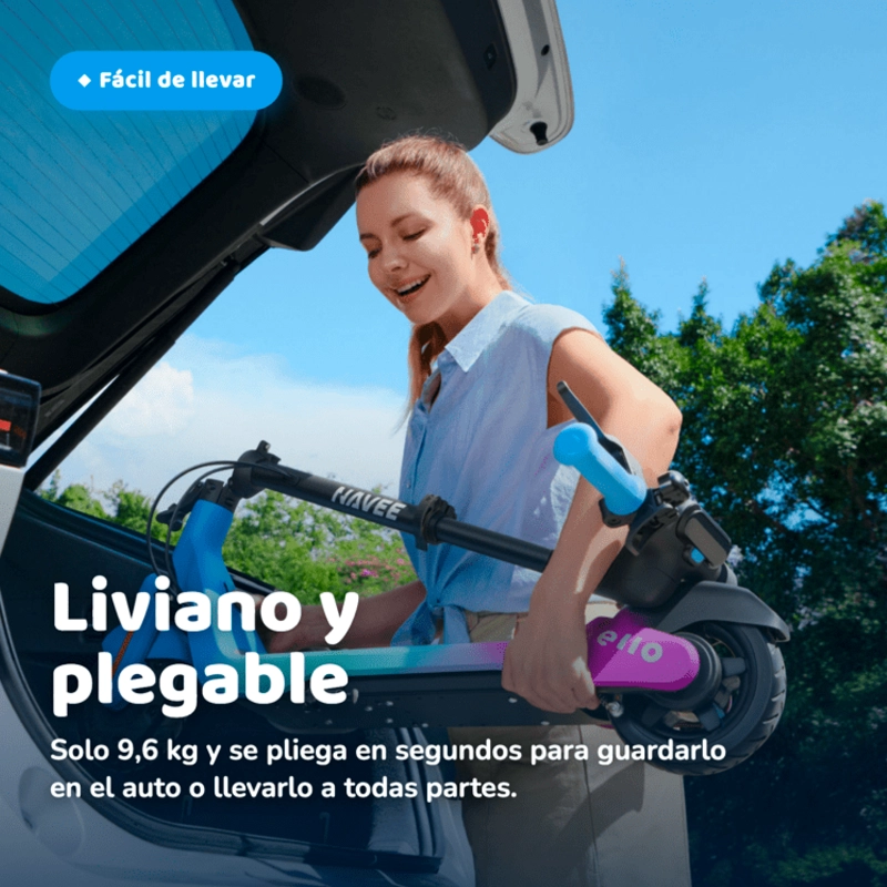 SCOOTER ELECTRICO INFANTIL NAVEE K100 MAX 260W 24KM LUCES RGB CONTROL PARENTAL 6 A 14 AÑOS - 3