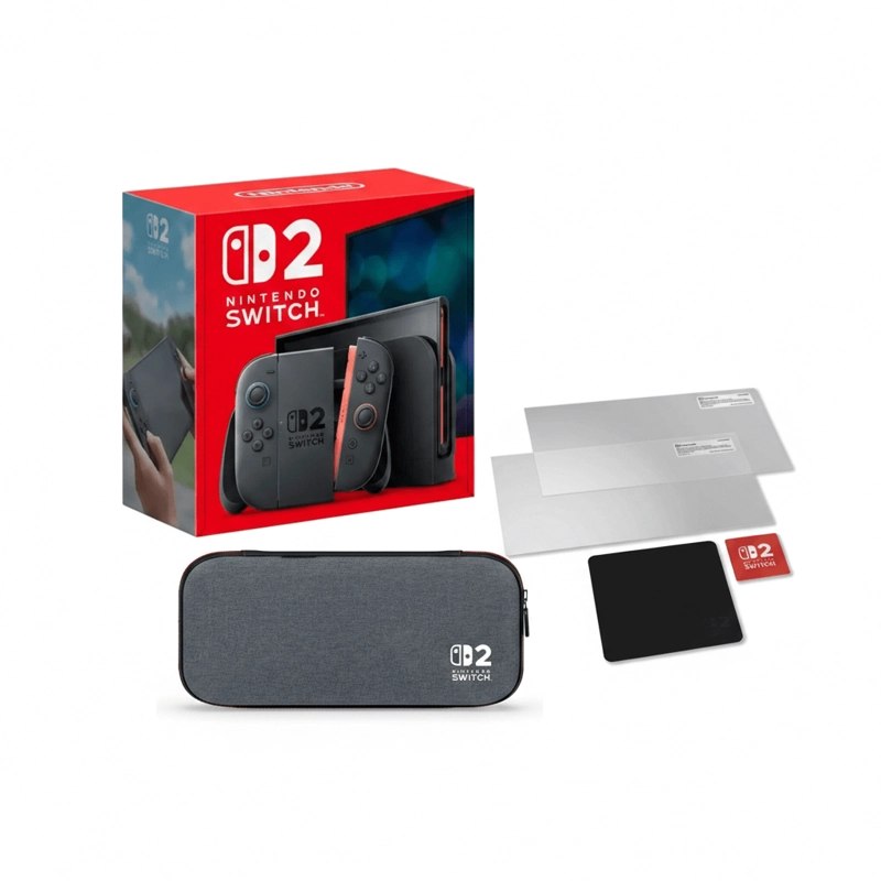 PACK CONSOLA NINTENDO SWITCH 2 CON ESTUCHE Y LAMINAS PROTECTORAS POWERA - 1
