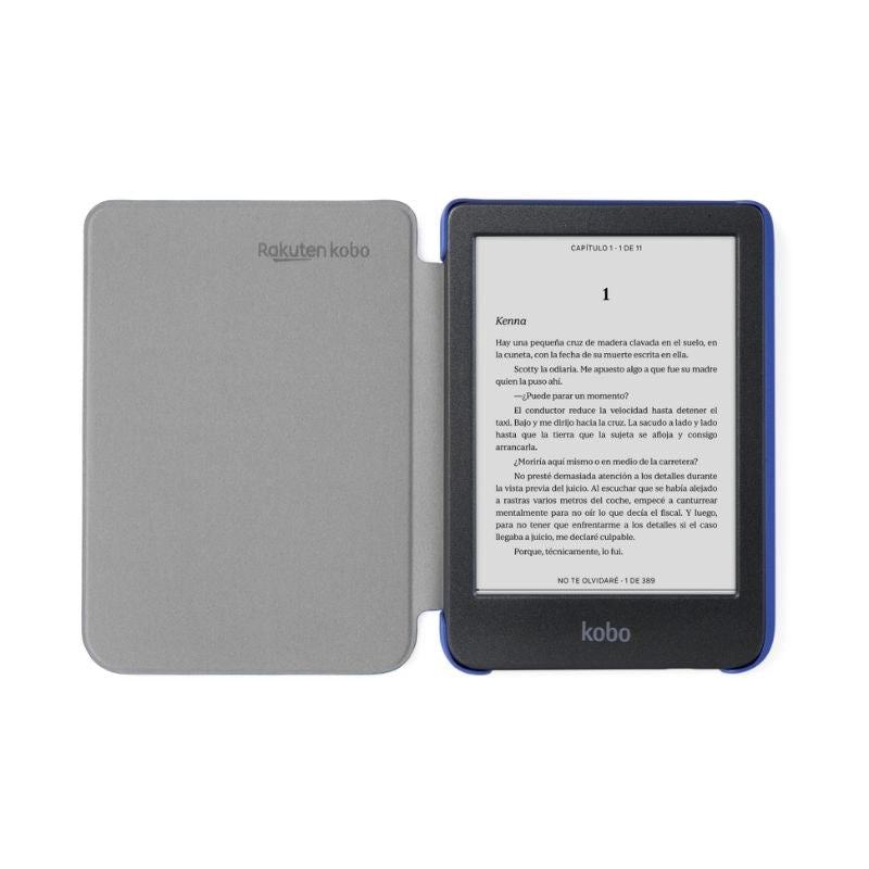 PACK EREADER KOBO CLARA COLOUR 6 16GB NEGRO CON FUNDA SLEEPCOVER AZUL - 4