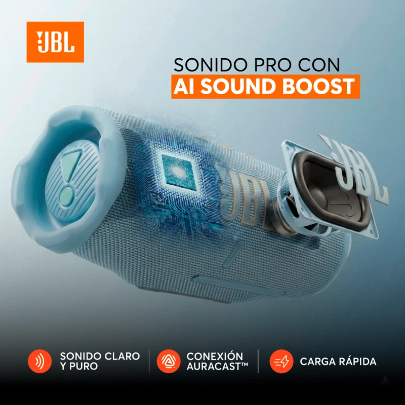 PARLANTE BLUETOOTH JBL CHARGE 6 IP68 45W CON POWERBANK TURQUESA - 3