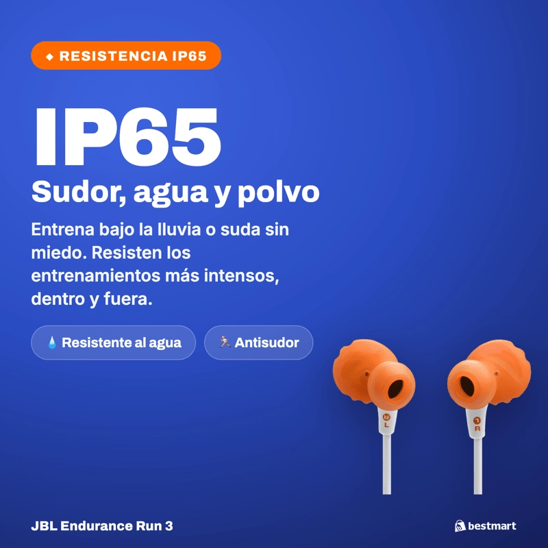 AUDIFONOS DEPORTIVOS INALAMBRICOS JBL ENDURANCE RUN 3 BLUETOOTH IP65 BLANCO - 6