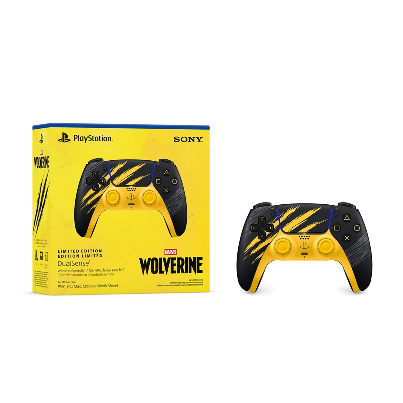 CONTROL PS5 DUALSENSE MARVELS WOLVERINE EDICION LIMITADA BATTLE YELLOW - 6