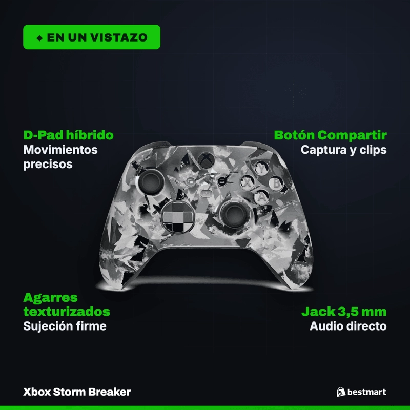 CONTROL INALAMBRICO XBOX STORM BREAKER EDICION ESPECIAL PARA XBOX SERIES X|S, XBOX ONE Y PC - 10