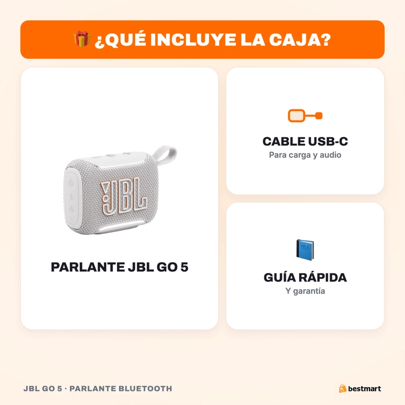 PARLANTE BLUETOOTH JBL GO 5 BLANCO - 11