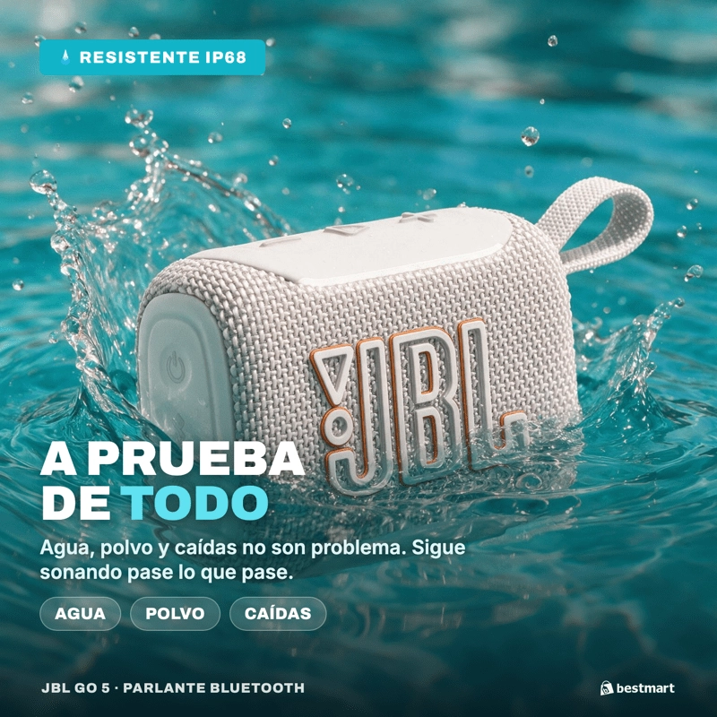 PARLANTE BLUETOOTH JBL GO 5 BLANCO - 2