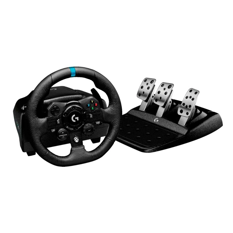 VOLANTE DE CARRERAS CON PEDALES LOGITECH G923 PS5, PS4 Y PC (WINDOWS) NEGRO - 1