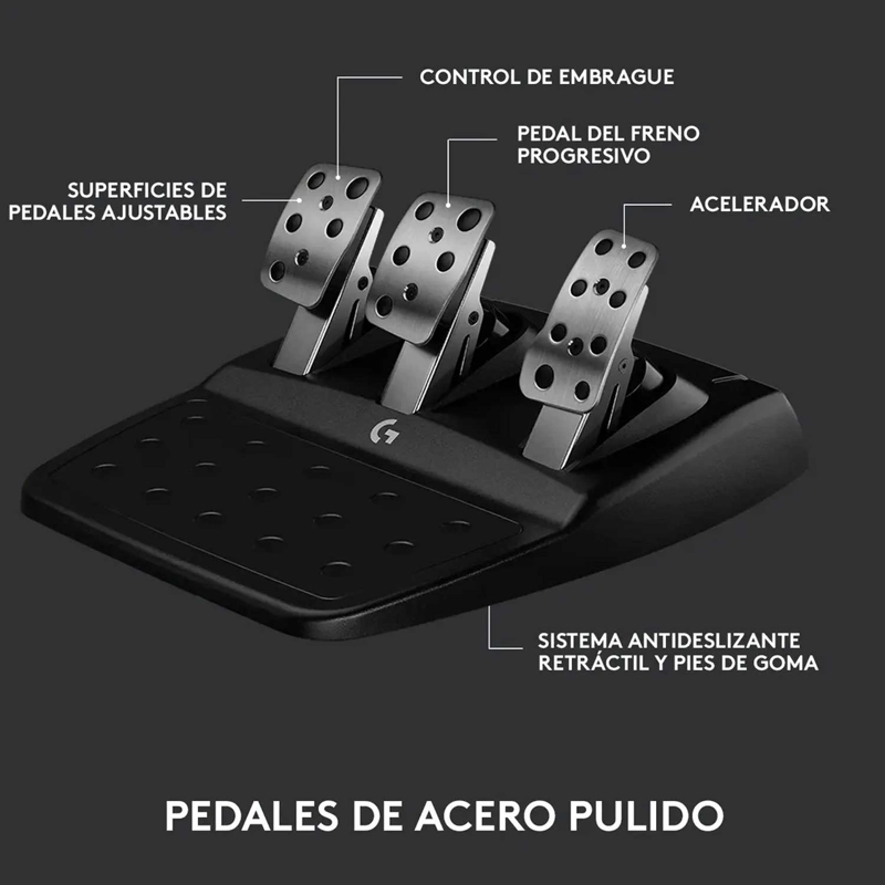 VOLANTE DE CARRERAS CON PEDALES LOGITECH G923 PS5, PS4 Y PC (WINDOWS) NEGRO - 10