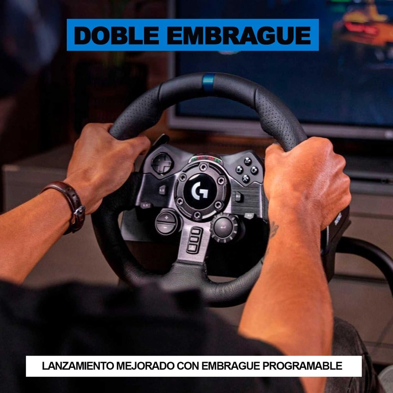 VOLANTE DE CARRERAS CON PEDALES LOGITECH G923 PS5, PS4 Y PC (WINDOWS) NEGRO - 2