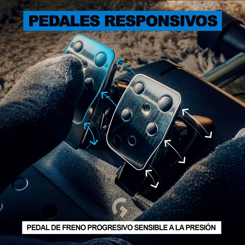 VOLANTE DE CARRERAS CON PEDALES LOGITECH G923 PS5, PS4 Y PC (WINDOWS) NEGRO - 3