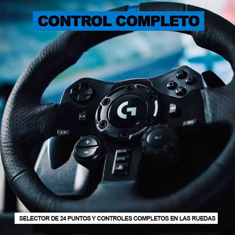 VOLANTE DE CARRERAS CON PEDALES LOGITECH G923 PS5, PS4 Y PC (WINDOWS) NEGRO - 4