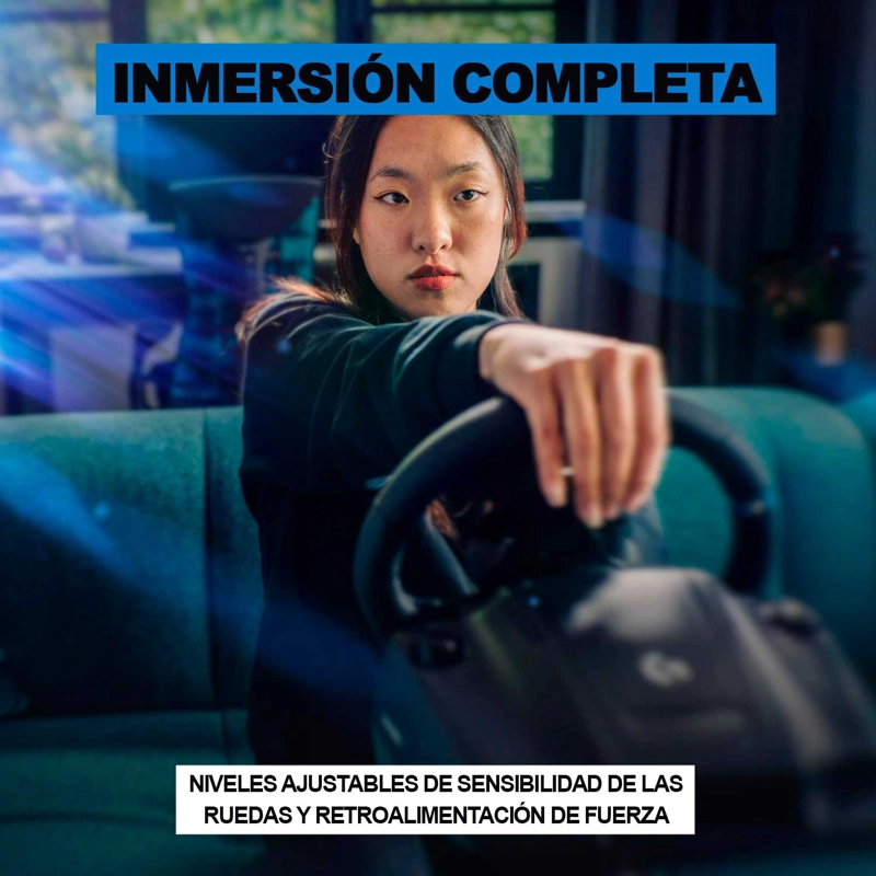 VOLANTE DE CARRERAS CON PEDALES LOGITECH G923 PS5, PS4 Y PC (WINDOWS) NEGRO - 5