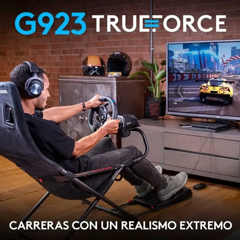 VOLANTE DE CARRERAS CON PEDALES LOGITECH G923 PS5, PS4 Y PC (WINDOWS) NEGRO - 6