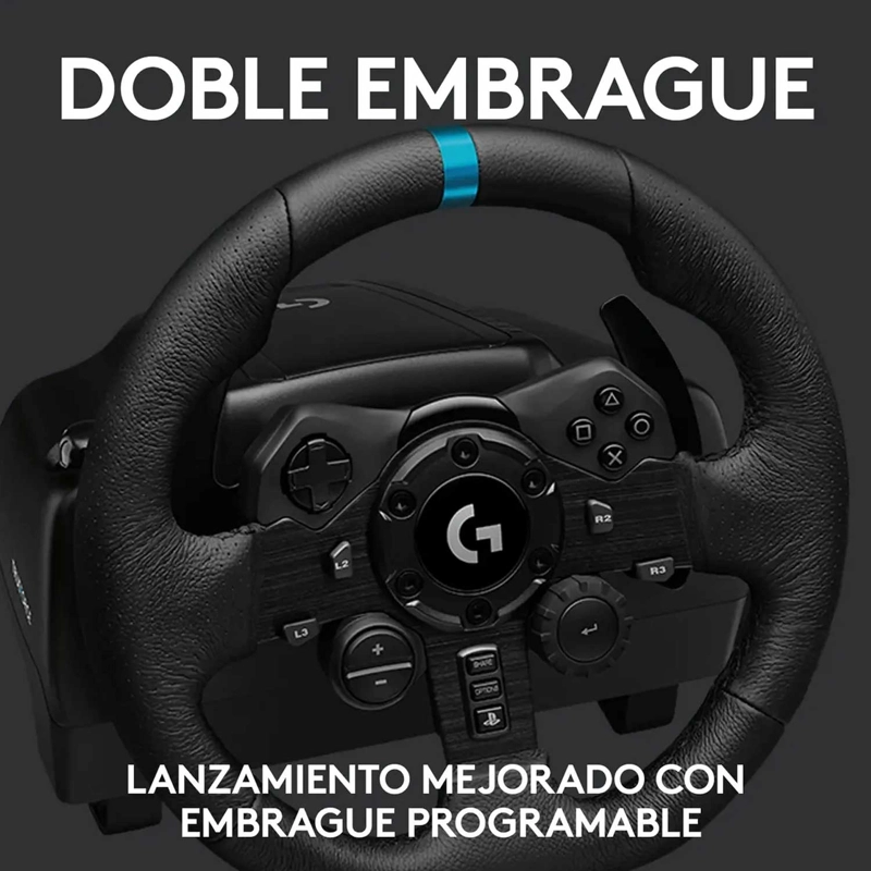 VOLANTE DE CARRERAS CON PEDALES LOGITECH G923 PS5, PS4 Y PC (WINDOWS) NEGRO - 8