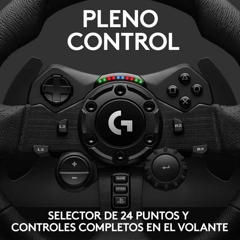 VOLANTE DE CARRERAS CON PEDALES LOGITECH G923 PS5, PS4 Y PC (WINDOWS) NEGRO - 9