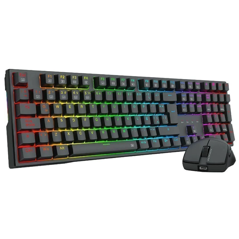 KIT GAMER REDRAGON TECLADO TRUNDLE K668 MECANICO + MOUSE KING M724 - 1