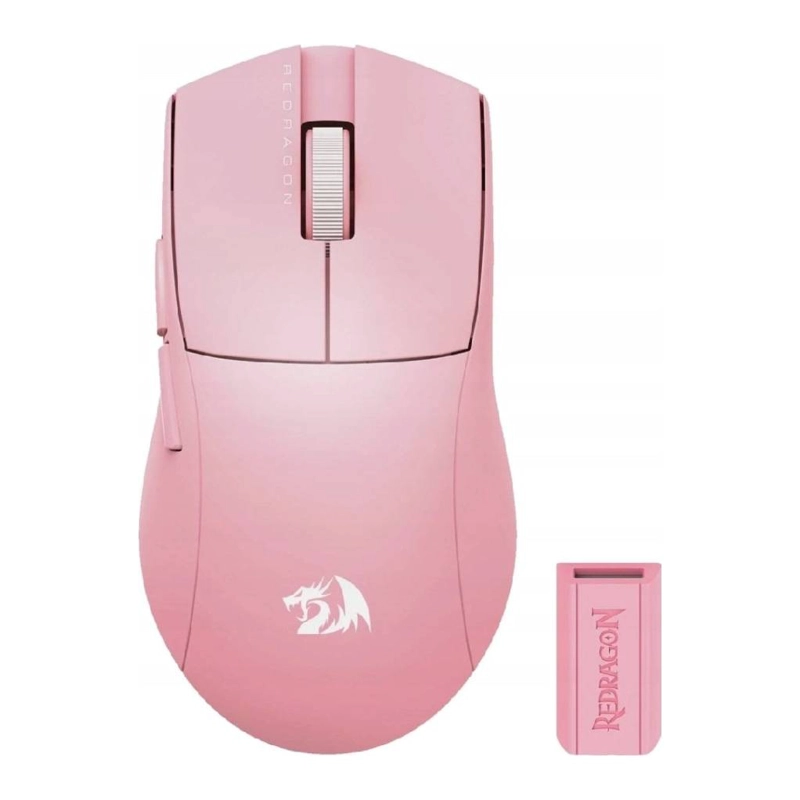 MOUSE GAMER REDRAGON KING PRO M916 INALAMBRICO TRI-MODE PIXART 3395 4K HZ 16000 DPI - ROSADO - 3