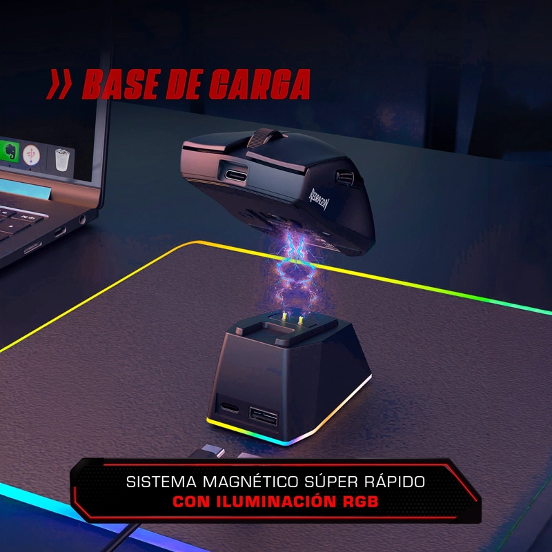 MOUSE GAMER INALAMBRICO REDRAGON KING ULTRA M999 RGB - 5