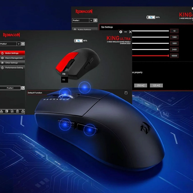 MOUSE GAMER INALAMBRICO REDRAGON KING ULTRA M999 RGB - 9