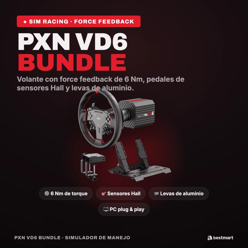 SIMULADOR DE MANEJO PXN BUNDLE VD6 NEGRO - 2