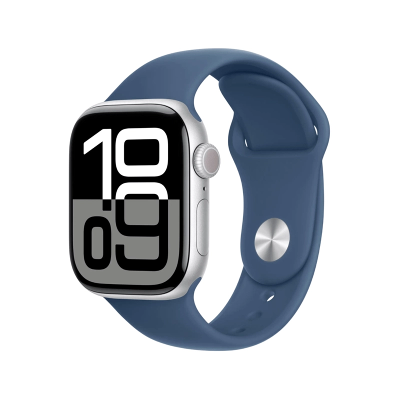 APPLE WATCH SERIES 10 (GPS) CAJA DE ALUMINIO 42MM CON CORREA DENIM SPORT BAND 2024 PLATEADO S/M