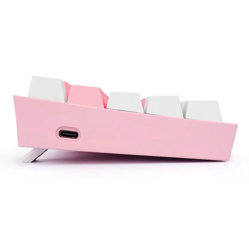 TECLADO MECANICO GAMER REDRAGON FIZZ PRO K616 RGB SWITCH RED - COMPACTO 60% - ROSADO CON BLANCO - - 2