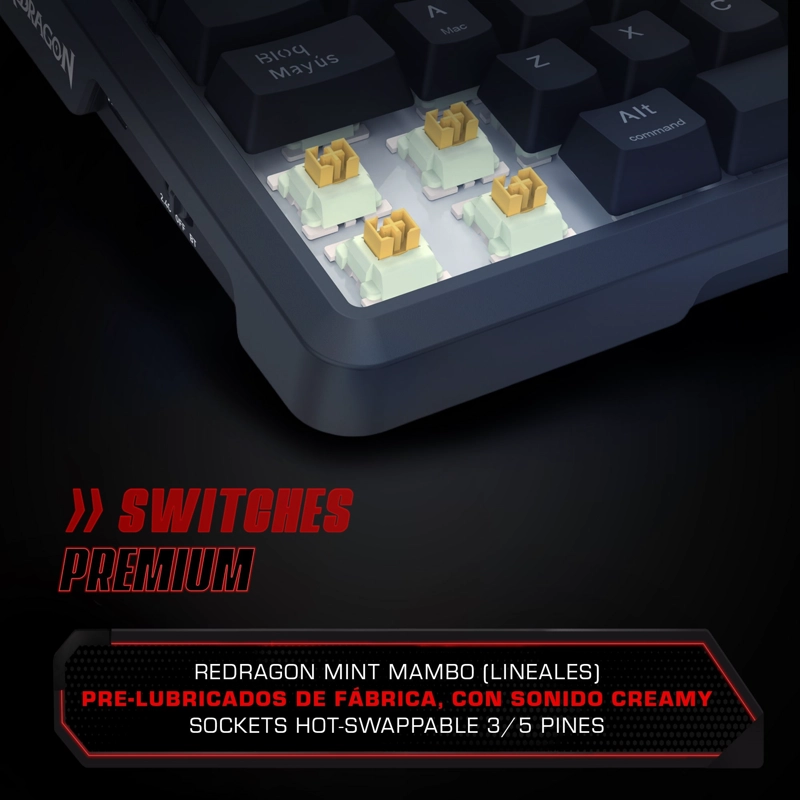 TECLADO MECANICO REDRAGON UCAL LCD PRO K724RGB-PRO SP ESPANOL RGB - 4