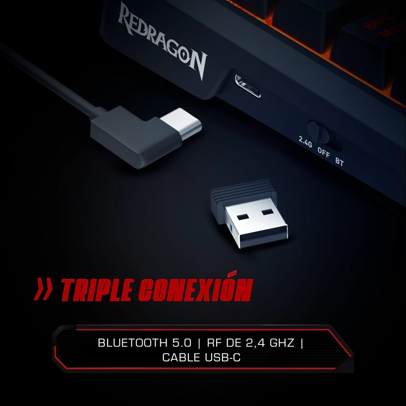 TECLADO MECANICO REDRAGON UCAL LCD PRO K724RGB-PRO SP ESPANOL RGB - 5