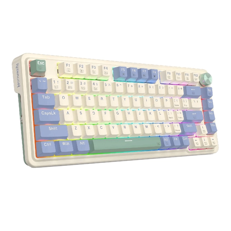 TECLADO GAMER REDRAGON UCAL PRO K673 RGB RED SWITCH BLANCO/CELESTE INGLES - 3