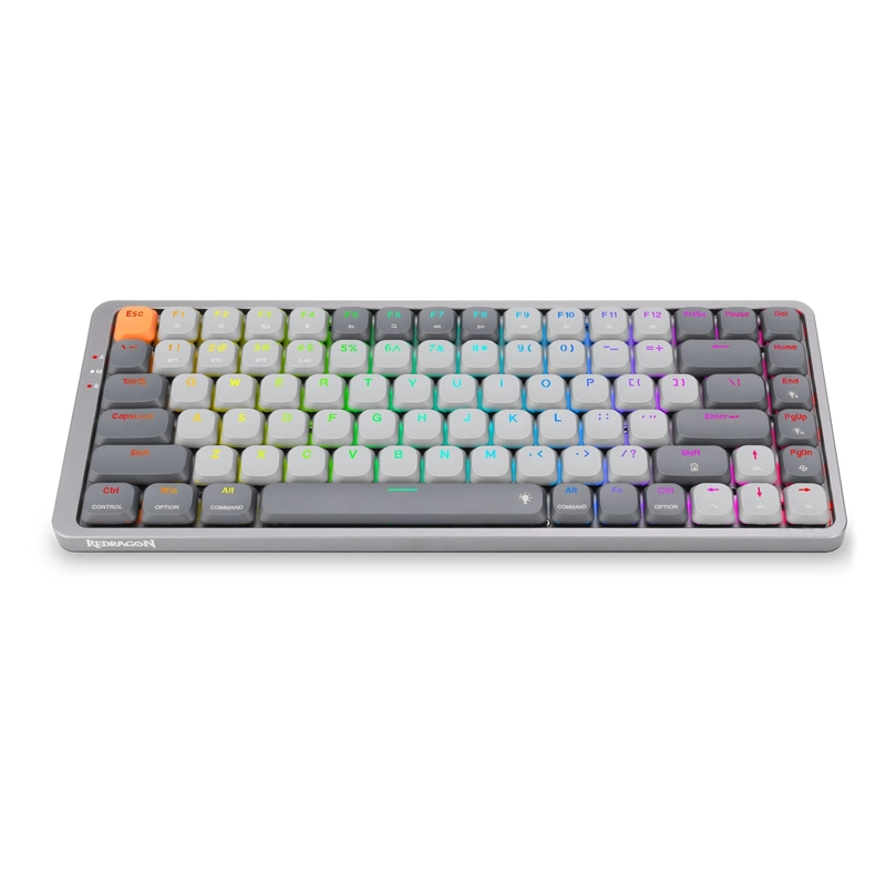 TECLADO MECANICO GAMER REDRAGON AZURE K652 CHROMA RGB ULTRA LOW - COMPACTO 75% - GRIS - ESPANOL - 1