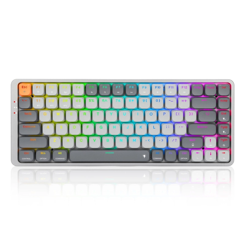TECLADO MECANICO GAMER REDRAGON AZURE K652 CHROMA RGB ULTRA LOW - COMPACTO 75% - GRIS - ESPANOL - 5
