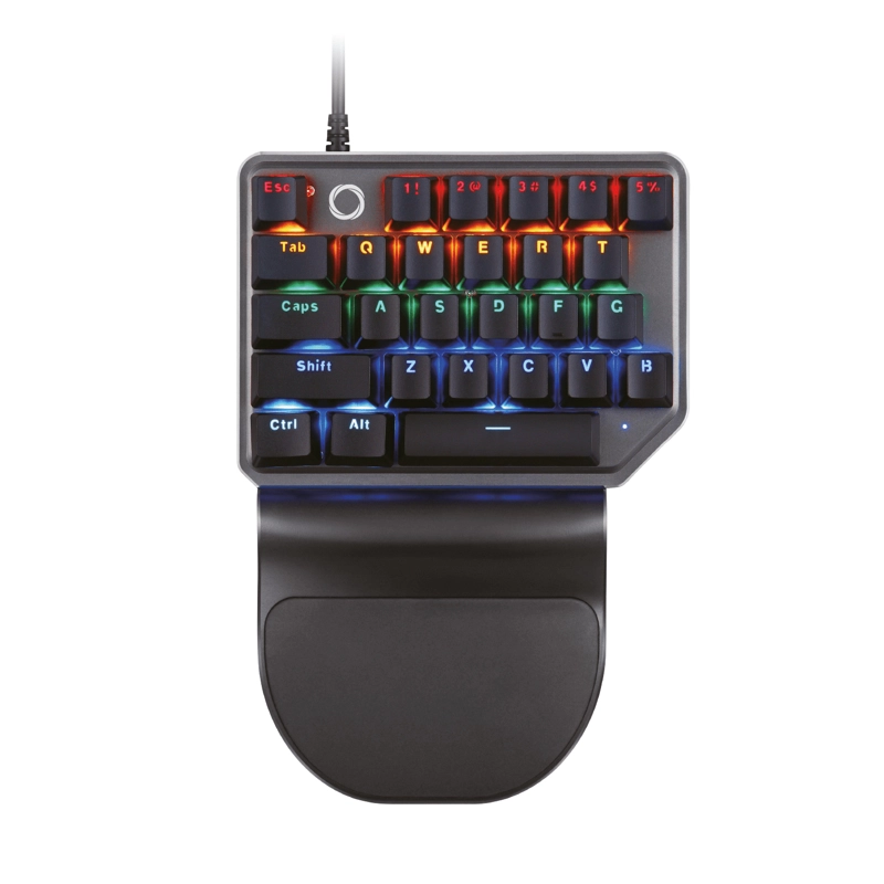 TECLADO GAMER NIBIO ONE MECANICO RGB - UNA MANO - NEGRO - 2