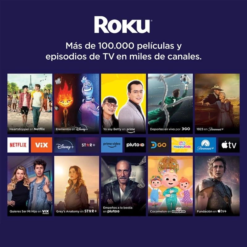 ROKU STREAMER HD 2025 1080P CONTROL POR VOZ NETFLIX DISNEY+ HDMI - NEGRO - 2