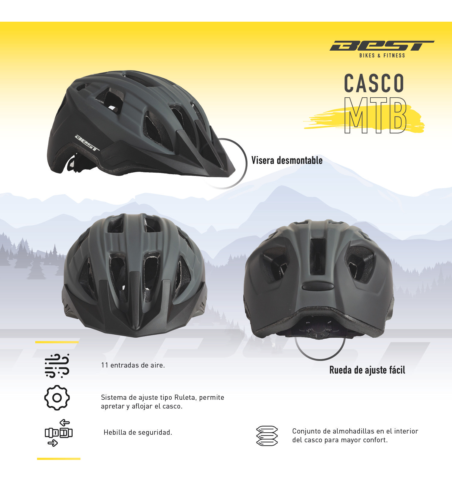 CASCO DE CICLISMO BEST ENDURO MONTAÑA - 4