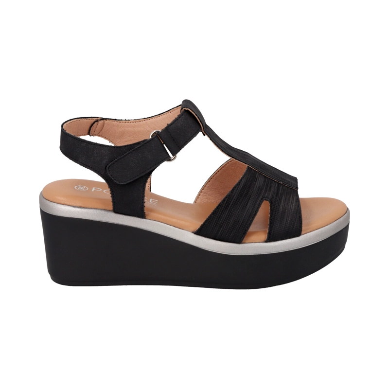 SANDALIAS MUJER POLICE NEGRO SHINE - 1