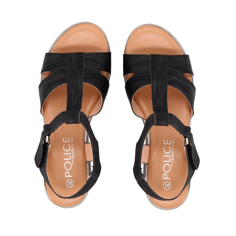 SANDALIAS MUJER POLICE NEGRO SHINE - 2