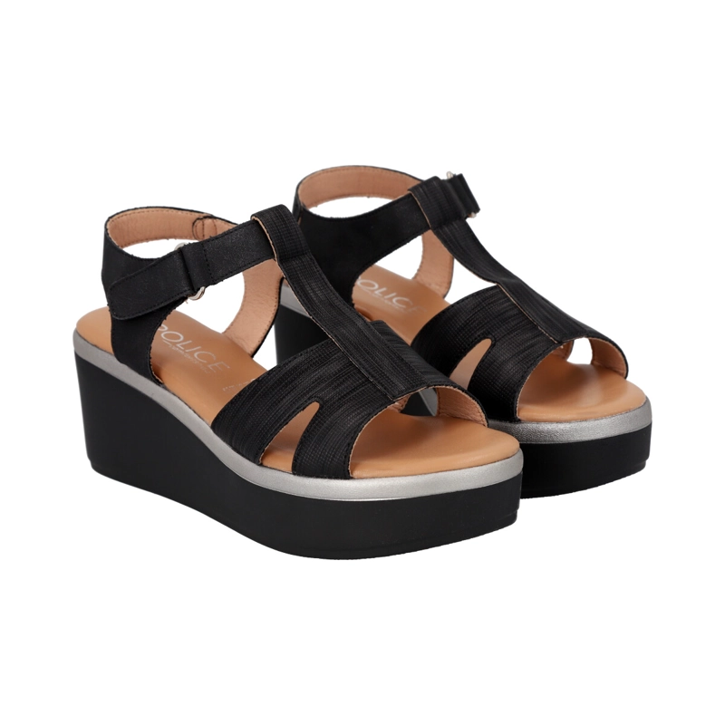 SANDALIAS MUJER POLICE NEGRO SHINE - 4