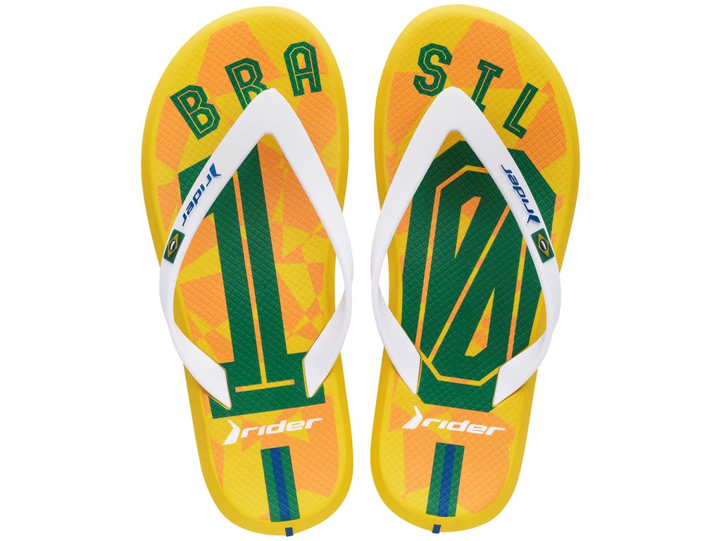 SANDALIAS HOMBRE RIDER AMARILLO VERDE BRASIL - 1