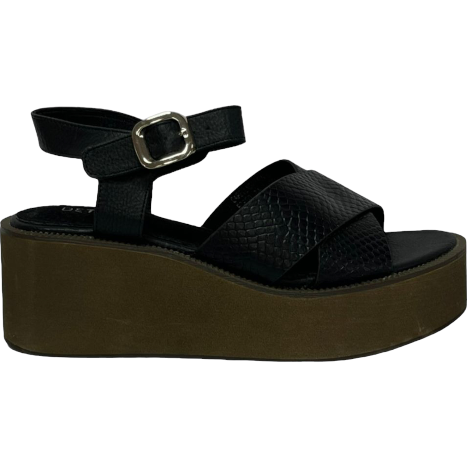 SANDALIA PLATEADO/NEGRO MUJER LONDON DETOGNI - 1